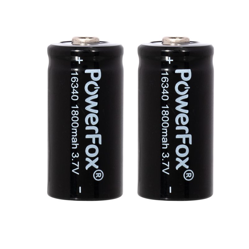 Batteries PowerFox 16340 rechargeables pour pointeur laser compact