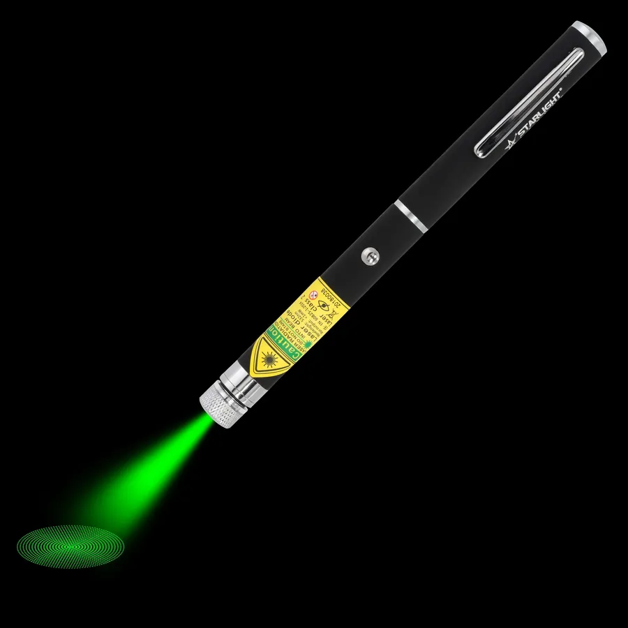 Pointeur laser vert X2 avec faisceau laser visible dans l’obscurité
